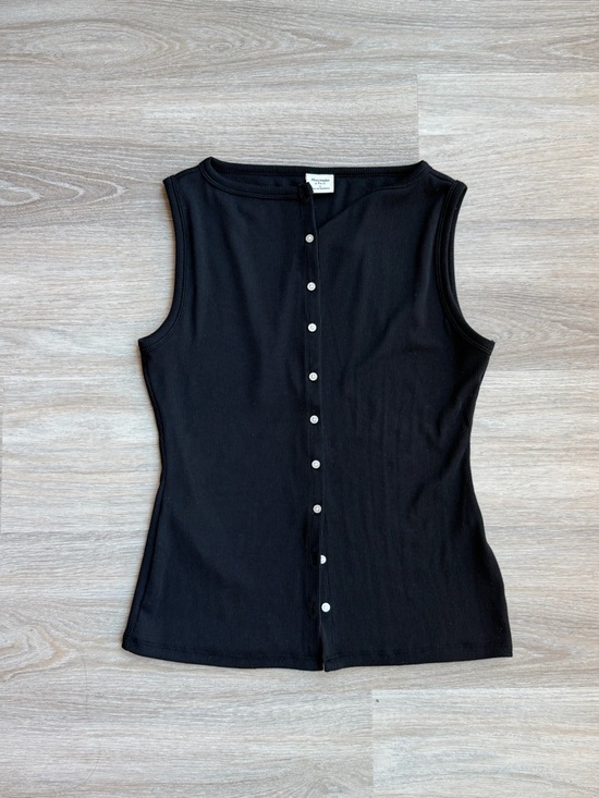 Abercrombie & Fitch Tops - Abercrombie & Fitch Black Ribbed Button-Front Tank